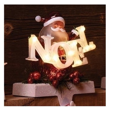Roman 6.5" Santa Claus with Noel Sign LED lighted Christmas Stocking Holder