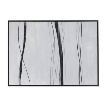 Contemporary Canvas Abstract Framed Wall Art with Black Frame Black - Olivia & May