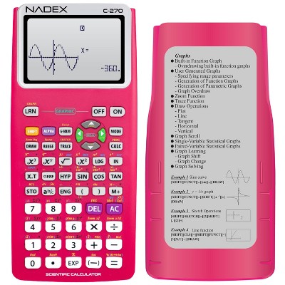 Nadex Coins™ C-270 Scientific Calculator with Black and White Graph Functions, Battery Powered