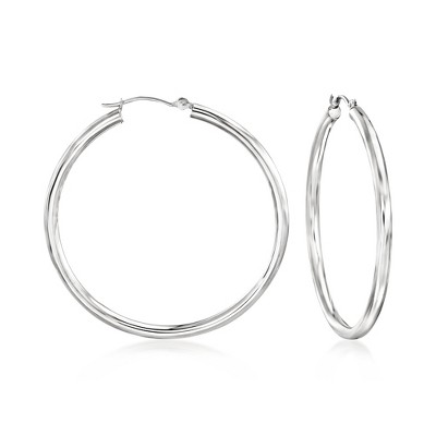 Ross-Simons 40mm 14kt White Gold Hoop Earrings