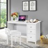 Tangkula Computer Desk Writing Table w/3 Drawers Workstation for Home Office White/Black - 3 of 4