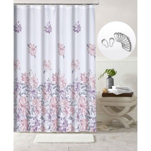 Dainty Home 3D Printed Textured Waffle Weave 13 Piece Shower Curtain Set - 1 of 4