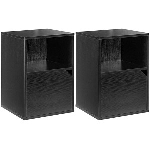 Tangkula Set of 2 Nightstands Side End Table Storage Cabinet Shelf Living Room - 1 of 4