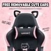 Racxily Cat Gaming Chair with Paw Lumbar Cushion, PC Video Gamer Chair for Teens & Women - 4 of 4