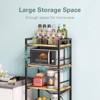 Denkee 5-Tier Baker Rack, Industrial Microwave Stand Shelf, Coffee Bar for Small Spaces, Free Standing Kitchen Shelf with Storage, Black/Brown/Gray - 3 of 4