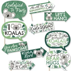Big Dot of Happiness Funny Koala Cutie - Bear Birthday Party and Baby Shower Photo Booth Props Kit - 10 Piece
