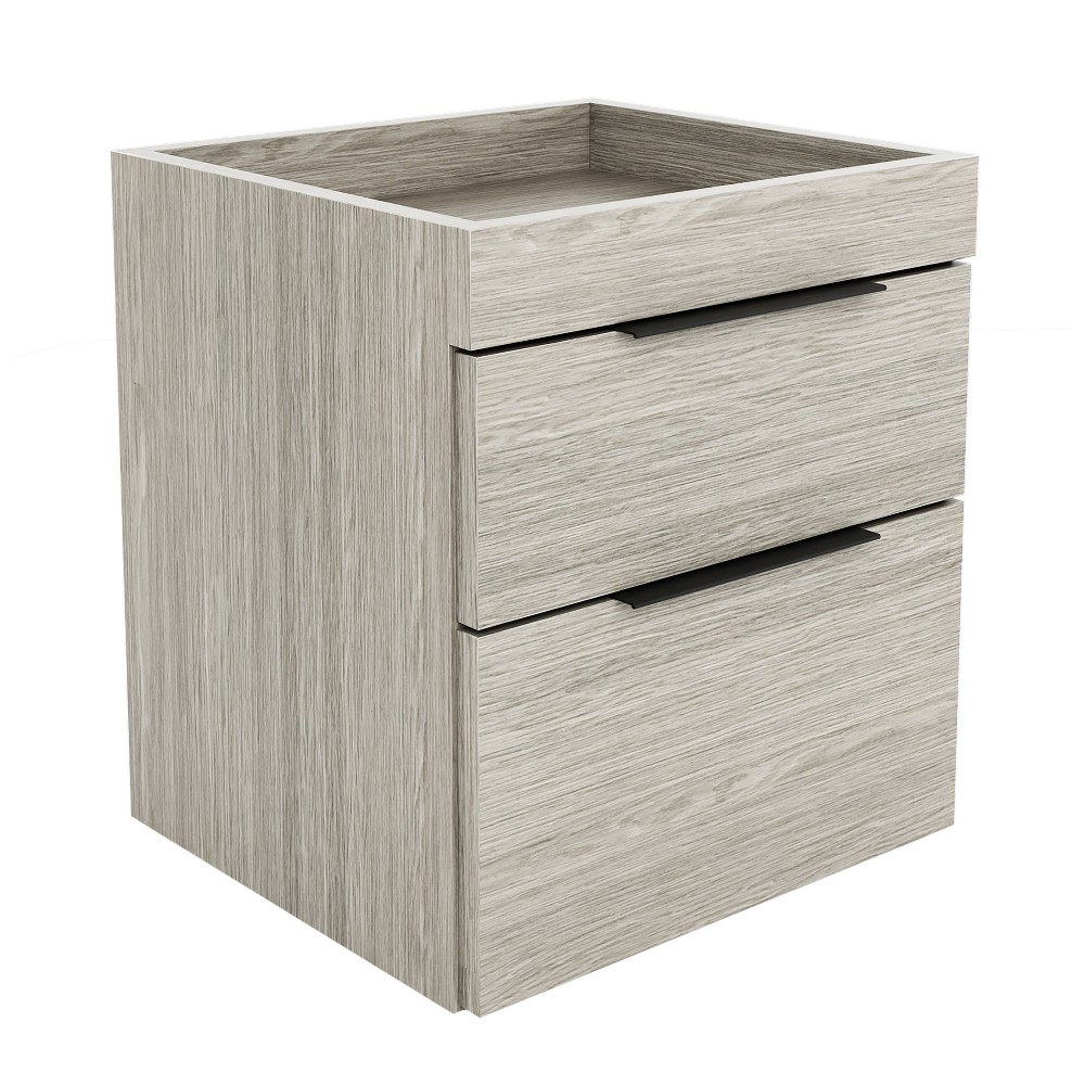 Photos - Storage Сabinet Carter Modern Double Drawer Nightstand Gray - Eco Dream: Sleek Metal Pulls, MDF, Space-Saving Design