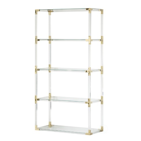 Crystal 22 Wide Clear Acrylic 2-Shelf Bookcase