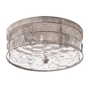 Dewdrop Vintage Flush Mount Ceiling Light Fixture Industrial Silver with Rippled Glass for Kitchen Dining Entryway - 1 of 4