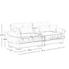 Large Straight Sectional Sofa,Modern Velvet Sectional Sofa With Waist Pillows And Throw Pillows,Comfortable Sofa For Living Room-Cuddlewood - 4 of 4