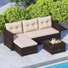 Tangkula 4 Seats Outdoor Patio Furniture Set L-Shaped Couch Set for Yard - 3 of 4