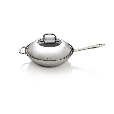 BergHOFF CollectNCook 11" 18/10 Stainless Steel Non-Stick Covered Wok, 3.4 Qt
