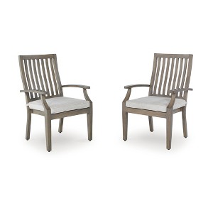 Signature Design by Ashley Rainier Ranch Rust and Fade Resistant Arm Chairs With All-Weather Cushion, Set of 2, Brown - 1 of 4