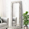 PexFix 24 in. W x 58 in. H Farmhouse Rectangular Solid Wood Framed Full Length Leaning Mirror in Weathered White - 2 of 4