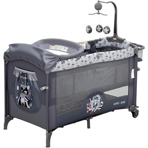 4 in 1 Pack and Play Bedside Sleeper Portable Baby Bassinet with Zip Door, Changing Table, Locking Wheels, Bottom Storage & Toy Bar for Toddlers - 1 of 4