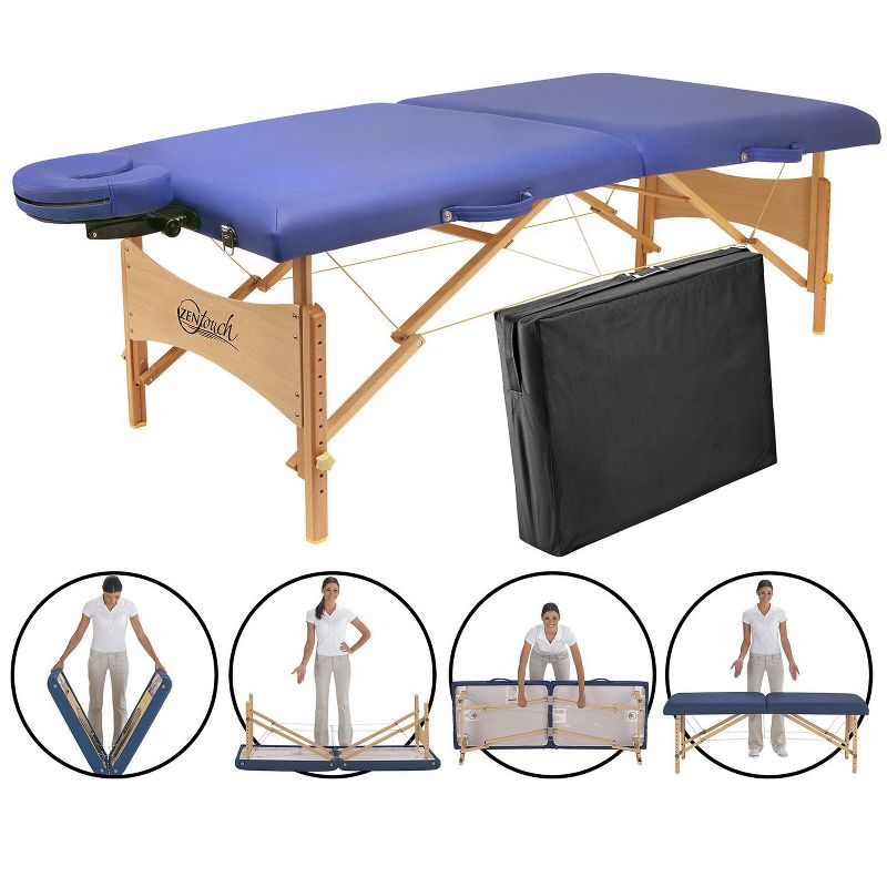 Master Massage 27" Brady Portable Massage Table, Blue, 3 of 5