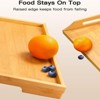 Attop Bamboo Bed Tray Table with Folding Legs Breakfast Serving Tray for Sofa Bed Dining Laptop Snack Desk Natural - 4 of 4