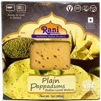Plain Pappadums (Wafer Snack) - 7oz (200g) - Rani Brand Authentic Indian Products