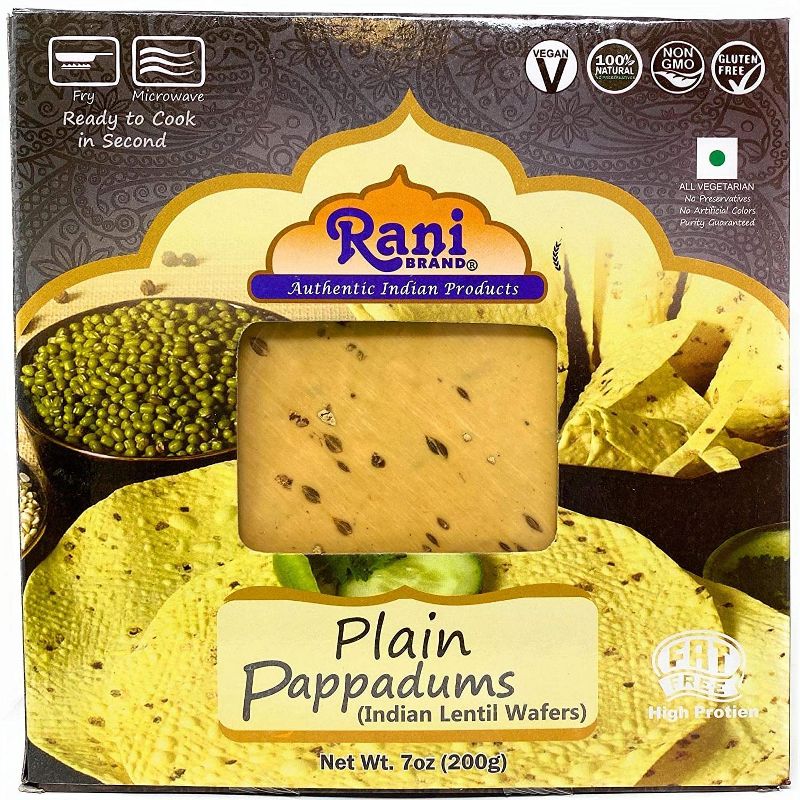 Plain Pappadums (Wafer Snack) - 7oz (200g) - Rani Brand Authentic Indian Products, 1 of 5