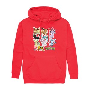 Men's - Pokémon - Eeveelution Stickers Graphic Fleece Pullover Hoodie - 1 of 4