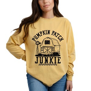 Simply Sage Market Pumpkin Patch Junkie Barn Garment Dyed Long Sleeve - 1 of 4
