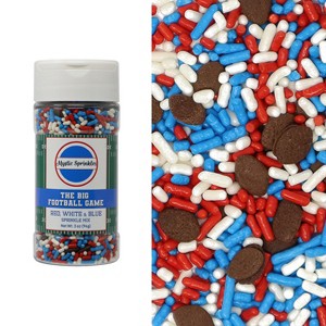Mystic Sprinkles The Big Football Game - Red, White & Blue Sprinkle Mix 3oz - 1 of 3