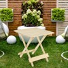 VisioGear Folding Tables, Patio Folding Square Table for Backyard, Portable Design Space-Saving, Natural, 19.75"*19.75"*19.75" - 4 of 4