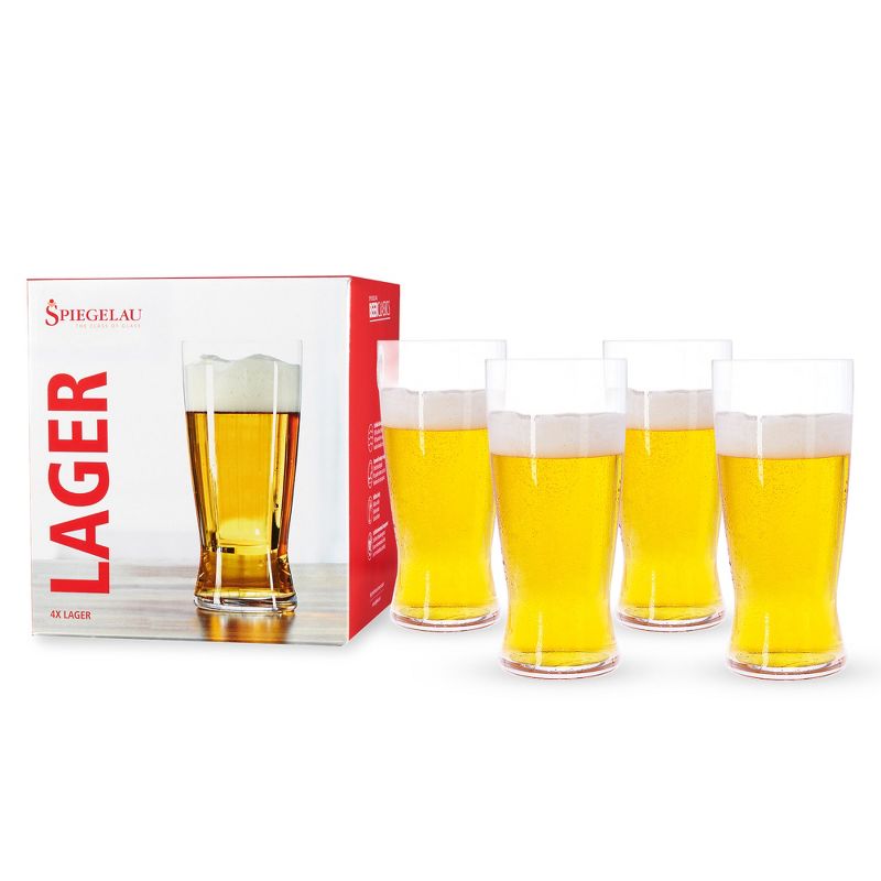 Spiegelau Craft Beer Lager Glass Set of 4 - European-Made Crystal, Modern Beer Glasses, Dishwasher Safe, Beer Pint Glass Gift Set - 19.75 oz, Clear, 4 of 8