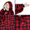 PAVILIA Wearable Blanket Hoodie Adults, Faux Shearling Cozy Oversized Hooded Sweatshirt, Warm Fleece Two Pockets - 2 of 4
