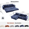 110.75" Modular L-Shaped Sofa Bed, Corduroy Sectional Couch with Footstool, 8 Pillows, Cup Holders & Side Pockets, Sleeper Sofa for Living Room - 2 of 4