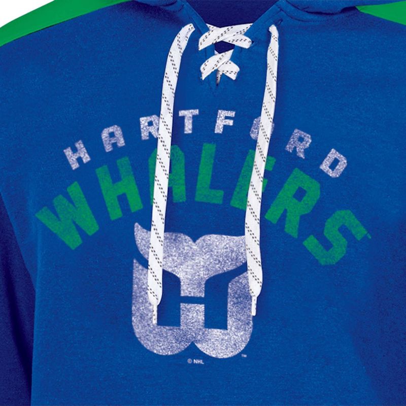 NHL Hartford Whalers Men&#39;s Vintage Lace-Up Fleece Hooded Sweatshirt, 3 of 4
