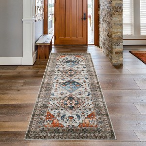 Washable Rug Vintage Distressed Boho Rugs Carpet Indoor Non-Slip Stain Resistant Accent Rug - 1 of 4