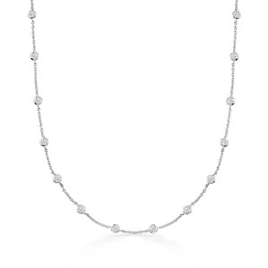 Ross-Simons 4.50 ct. t.w. Bezel-Set CZ Station Necklace in Sterling Silver - 1 of 4