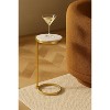 C Shaped Martini Drink Round Table with Black or Gold Metal Base, Tempered Glass top - 4 of 4