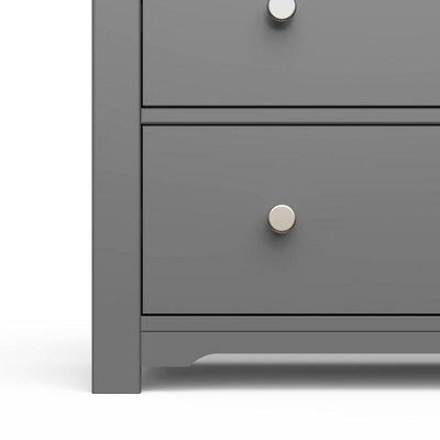 Cool Gray Pine Wood 3-Drawer Dresser with Changing Table Topper