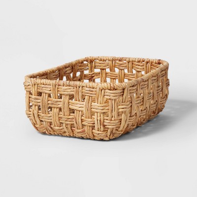 Rectangular Medium Twisted Open Checkered Weave Basket - Brightroom™