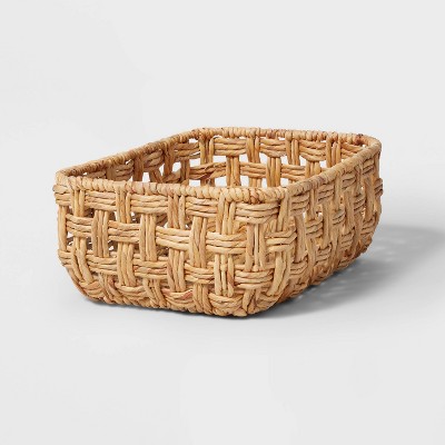 Image of Rectangular Medium Twisted Open Checkered Weave Basket - Brightroom™