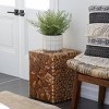 Contemporary Teak Wood Accent Stool Brown - Olivia & May: Entryway Furniture, Unupholstered Solid Design - 2 of 4