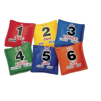 Sportime Tri-Lingual Sequencing Educational Bean Bags, Assorted Colors, set of 6