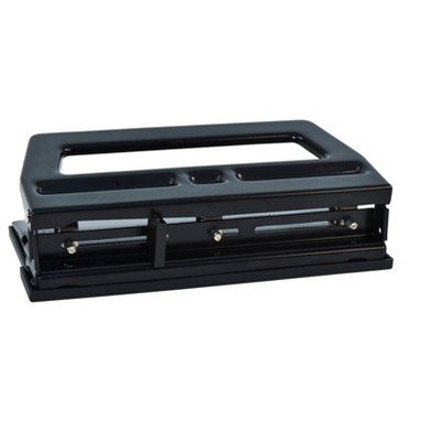 School Smart 3-Hole Heavy Duty Punch, 40 Sheet Capacity, 9/32 Inches, Black
