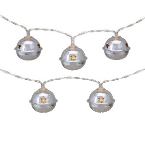 Northlight 10-Count LED Silver Christmas Bells Fairy Lights 5.5ft Clear Wire - 1 of 4