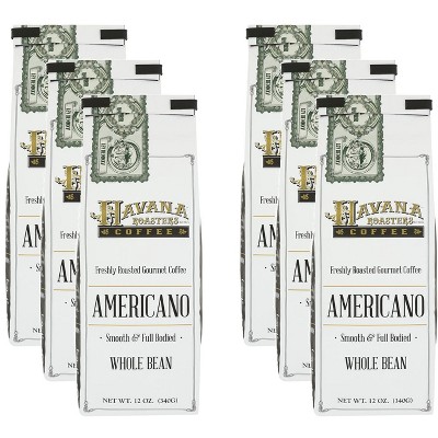 Havana Roaster's Coffee Americano Whole Bean - Case of 6 - 12 oz
