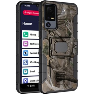 Nakedcellphone Case for Jitterbug Smart 4 / TCL 40XL - Rugged Hybrid Phone Cover with Stand - 1 of 4