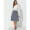 INSPIRE CHIC Women's Button Decor Work A-Line Formal Knee Length Skirt - 3 of 4