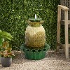 LuxenHome 17" Tabletop Ceramic Water Fountain, Pineapple Indoor and Outdoor Waterfall Fountains for Patio, Garden Decor Yellow - 3 of 4