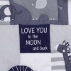 NoJo Love You To The Moon - Navy, Grey and Blue 4 Piece Nursery Crib Bedding Set with Comforter, Fitted Crib Sheet, Dust Ruffle, Diaper Stacker - 4 of 4