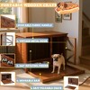 ORRD 33" Solid Wood Dog Crate Furniture, Foldable Indoor Kennel with 360° Feeder & Removable Tray, End Table - 3 of 4