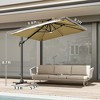 10ft. Solar LED Cantilever Umbrella, Offset Hanging Umbrella with 360 DegreeRotation, Cross Base, 8 Ribs, Tilt and Crank for Yard - 3 of 4
