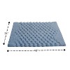 Knightsbridge Luxurious Block Pattern High Quality Year Round Cotton With Non-Skid Back Bath Rug, Light Blue - 2 of 4