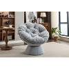 Vynxaria 37 Inch Rotating Accent Chairs, Dark Blue 360' Degree Swivel Barrel Chairs, Ideal for Bedroom and Living Room - 2 of 4